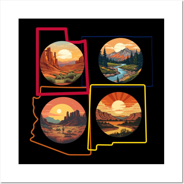 Four Corners, Arizona, Colorado, New Mexico and Utah, traveler Wall Art by Pattyld